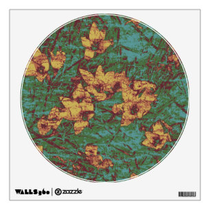 Yellow flower against leaf camouflage pattern 2 wall sticker