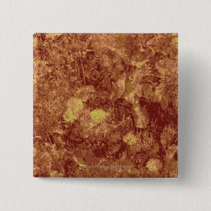 Yellow flower against leaf camouflage pattern button
