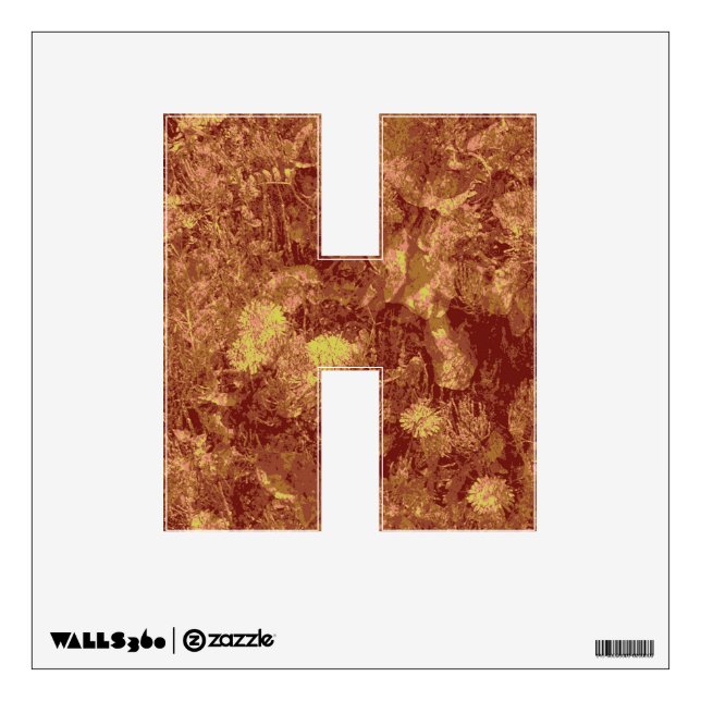 Yellow flower against leaf camouflage pattern wall sticker (Front)