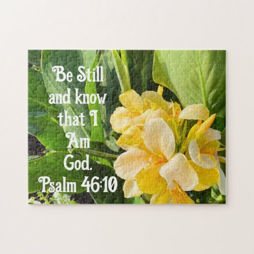 Yellow Flower Be Still And Know Psalm 4610 Jigsaw Puzzle