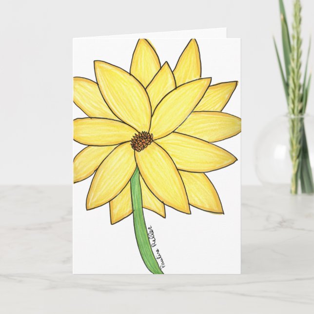 Yellow Flower Blank Card (Front)