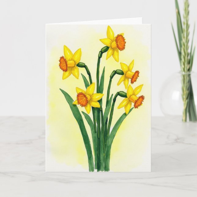 Yellow Flower Blossom Spring Card (Front)
