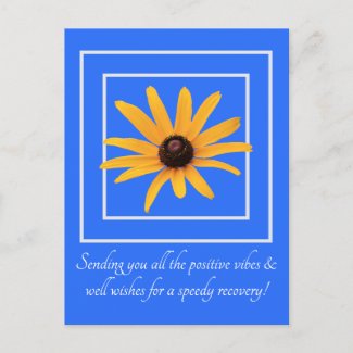 Yellow Flower Blue Bright Inspirational Get Well 