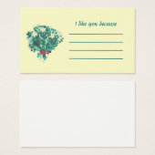 Yellow Flower Bouquet I like you because Cards (Front & Back)