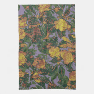 Yellow flower camouflage pattern kitchen towel