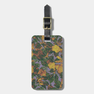Yellow flower camouflage pattern luggage tag