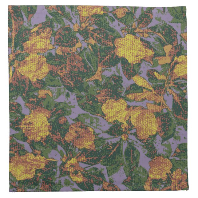 Yellow flower camouflage pattern napkin (Front)