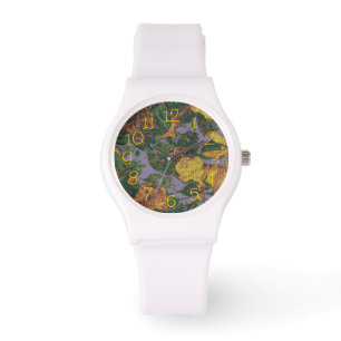 Yellow flower camouflage pattern watch