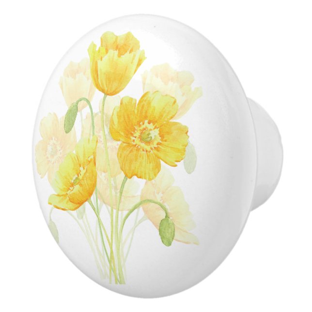Yellow Flower Ceramic Knob (Right)