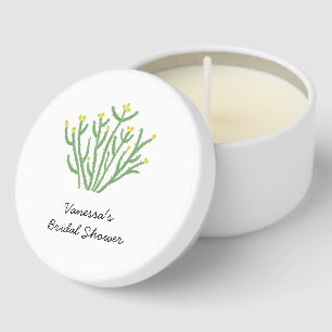 Yellow Flower Cholla Cactus Bridal Shower Mini Candle Favors