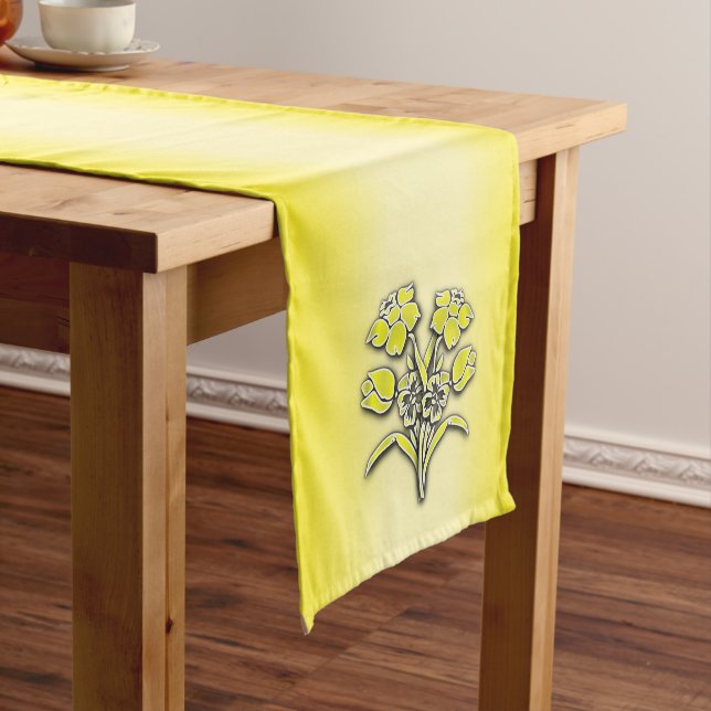 Yellow Flower  Daffodil Medium Table Runner (In Situ)