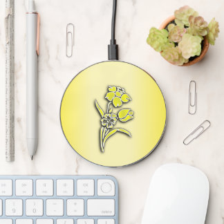 Yellow Flower Daffodil Wireless Charger