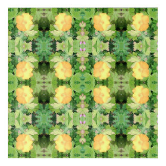 Yellow Flower Dapple 755 cropped Fractal Acrylic Wall Art