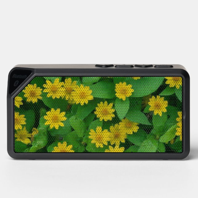 Yellow Flower Design Bluetooth Speaker (Front)