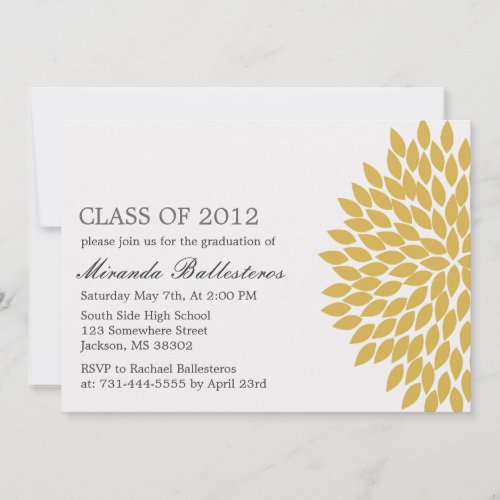 Yellow Flower Design Graduation Announcements
