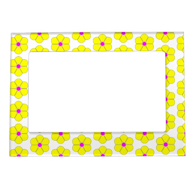 Yellow Flower Design Magnetic Frame (Front)