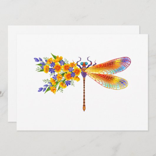 Yellow Flower Dragonfly (Front/Back)