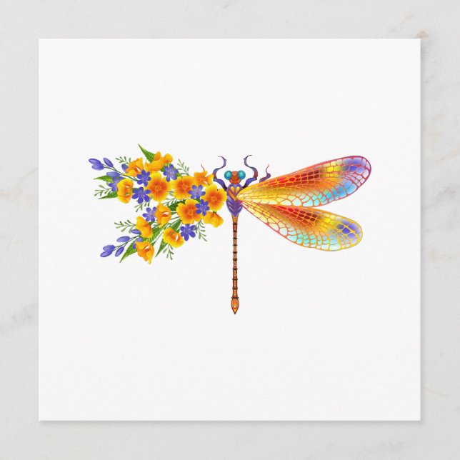 Yellow Flower Dragonfly Advice Card (Front)