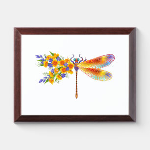 Yellow Flower Dragonfly Award Plaque