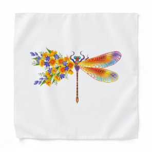 Yellow Flower Dragonfly Bandana