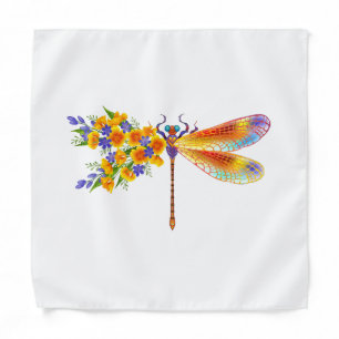 Yellow Flower Dragonfly Bandana