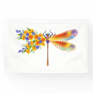 Yellow Flower Dragonfly Banner