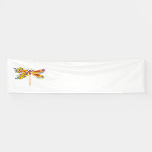 Yellow Flower Dragonfly Banner