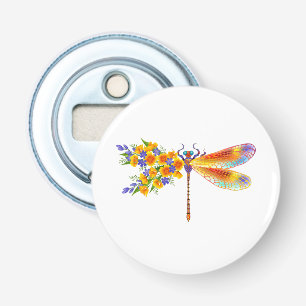 Yellow Flower Dragonfly Bottle Opener