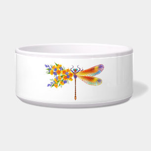 Yellow Flower Dragonfly Bowl