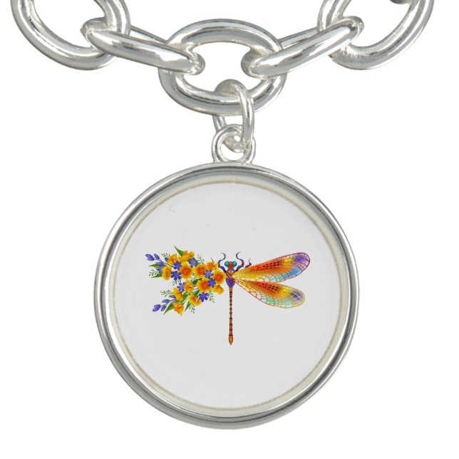 Yellow Flower Dragonfly Bracelet (Design)