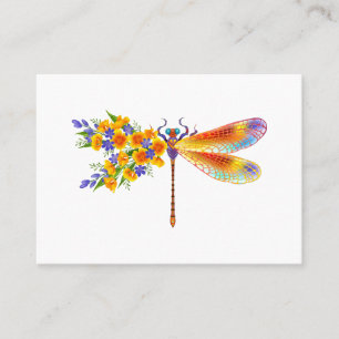 Yellow Flower Dragonfly Business Card