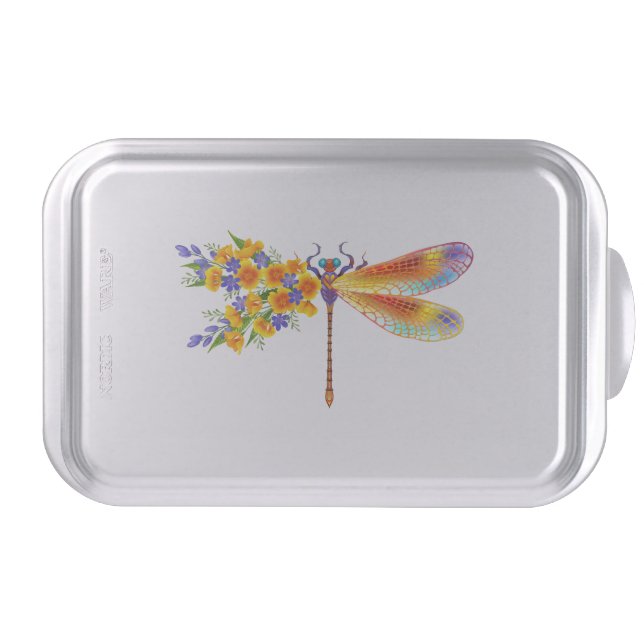 Yellow Flower Dragonfly Cake Pan (Front)