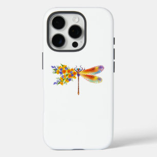 Yellow Flower Dragonfly iPhone 16 Pro Case