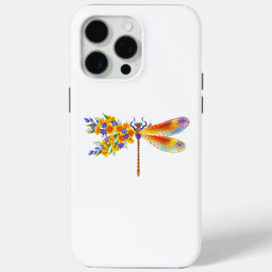 Yellow Flower Dragonfly iPhone 15 Pro Max Case