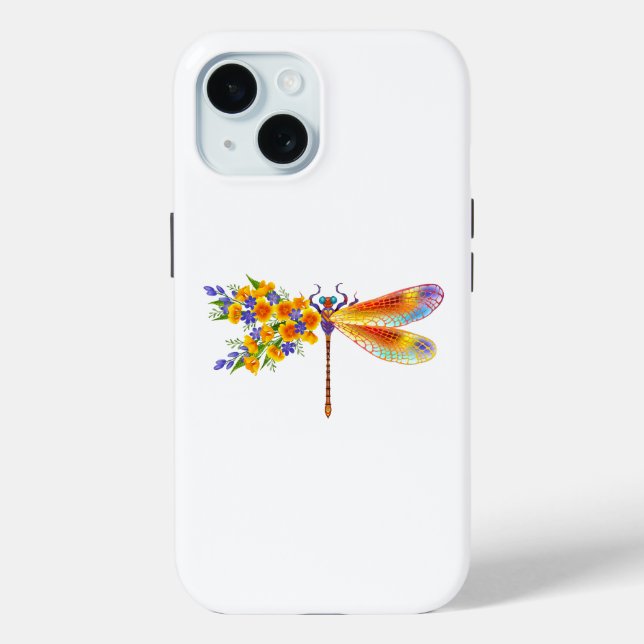 Yellow Flower Dragonfly Case-Mate iPhone Case (Back)