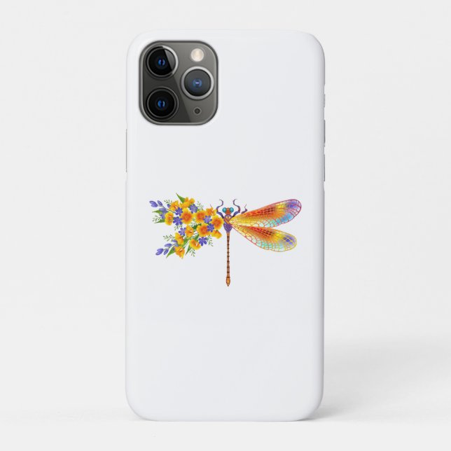 Yellow Flower Dragonfly Case-Mate iPhone Case (Back)