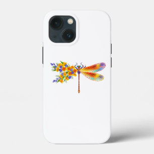 Yellow Flower Dragonfly iPhone 13 Mini Case