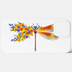 Yellow Flower Dragonfly iPhone 13 Pro Max Case
