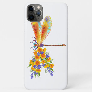 Yellow Flower Dragonfly iPhone 11 Pro Max Case