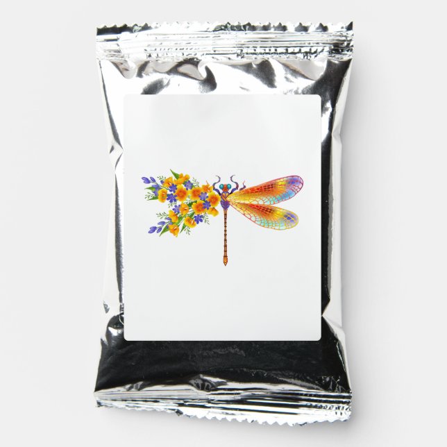 Yellow Flower Dragonfly Coffee Drink Mix (Front)