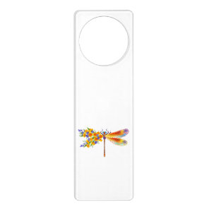 Yellow Flower Dragonfly Door Hanger