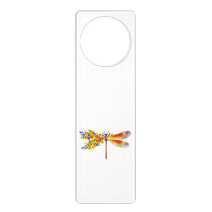 Yellow Flower Dragonfly Door Hanger