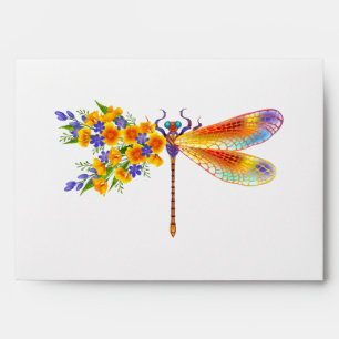 Yellow Flower Dragonfly Envelope