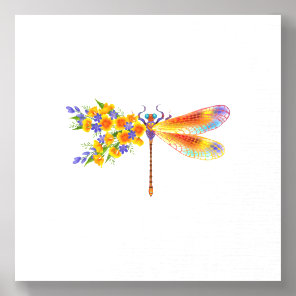Yellow Flower Dragonfly Foam Core Photo Tile