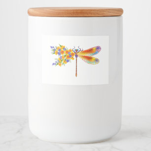 Yellow Flower Dragonfly Food Label