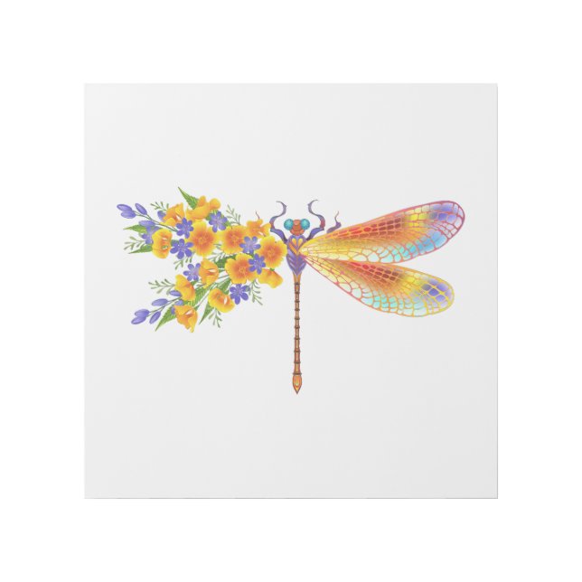 Yellow Flower Dragonfly Gallery Wrap (Front)