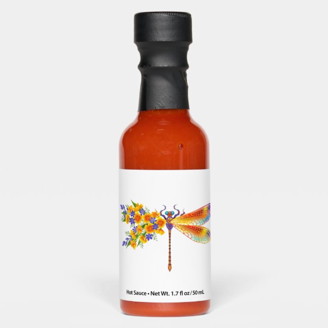 Yellow Flower Dragonfly Hot Sauces (Front)