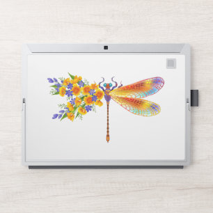 Yellow Flower Dragonfly HP Laptop Skin