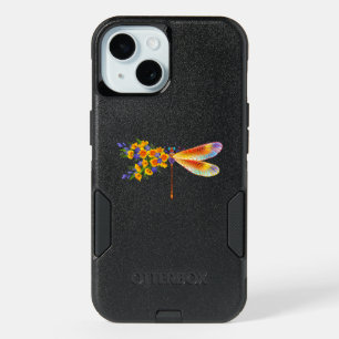 Yellow Flower Dragonfly iPhone 15 Case