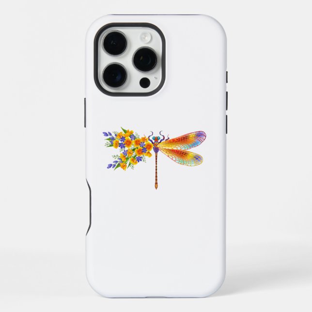 Yellow Flower Dragonfly Iphone Case (Back)
